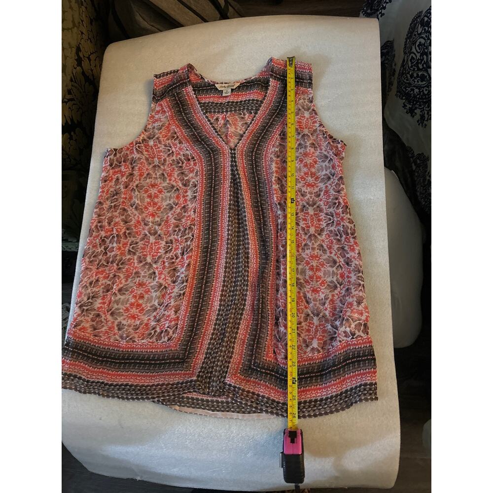 Lucky Brand Women's Printed Border Blouse S Bohemian Dopamine Fairycore Prints - Picture 8 of 10